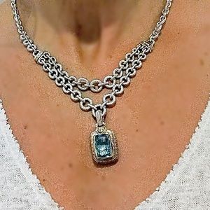 Judith Ripka sterling chain necklace.